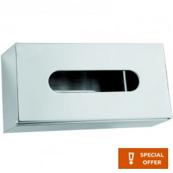 Χαρτομαντηλοθήκη 26x10x15cm από inox, χρώμα: Χρωμέ επιφάνεια: Βουρτσισμένη Χαρτομαντηλοθήκες