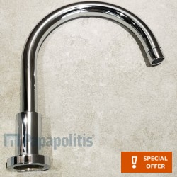 Εκροή (στόμιο) 21cm επικαθήμενος τύπος από ορείχαλκο νιπτήρος, χρώμα: Χρωμέ επιφάνεια: Γυαλιστερή Στόμια (ρουξούνια)