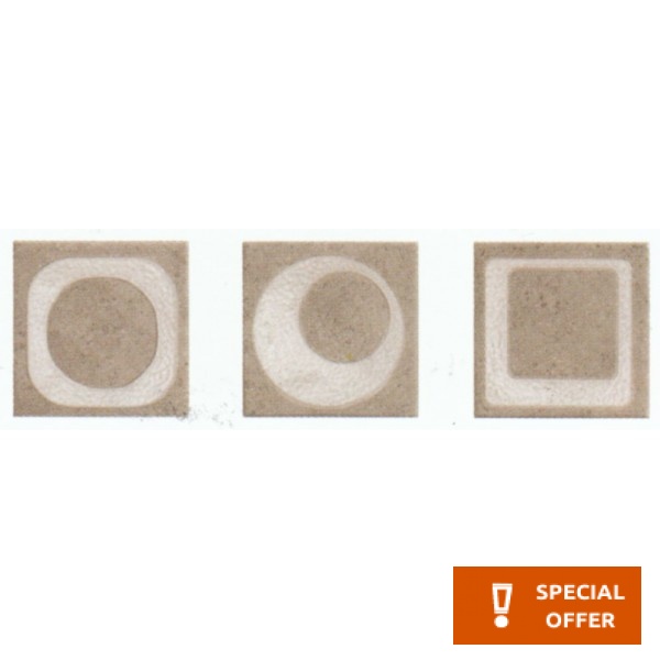 Decor tile 10x10 Italy 1st choice Pop, hue: Beige Tile Liners (Listello)-Decore