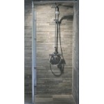 Βέργα με κεφαλή ντους από ορείχαλκο με διανομέα 104,9 - 105,4cm, κεφαλή 20x20cm, με τηλέφωνο & σπιράλ 1,75m, χρώμα: Χρωμέ επιφάνεια: Γυαλιστερή Βέργες ντους με κεφαλή