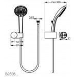 Shower head W/ hose and holder 1 jet S1, color: Chrome surface: Glossy Shower head W/ hose and holder 1 jet S1, color: Chrome surface: Glossy