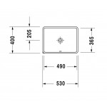 Νιπτήρας υποκαθήμενος 49x36,5 από πορσελάνη (53x40) χωρίς υπερχείλιση, χρώμα: Λευκό επιφάνεια: Γυαλιστερή Υποκαθήμενοι