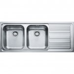 Νεροχύτης ανοξείδωτος 116x50 από inox επιφάνεια: Σαγρέ - Ανάγλυφη με πάγκο δεξιά ένθετος 2 γούρνες, χρώμα: Χρωμέ Ανοξείδωτοι Νεροχύτης ανοξείδωτος 116x50 από inox επιφάνεια: Σαγρέ - Ανάγλυφη με πάγκο δεξιά ένθετος 2 γούρνες, χρώμα: Χρωμέ Ανοξείδωτοι