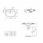 Washbasin Built-in 48x40 material: Porcelain With one hole With overflow, color: White surface: Glossy Washbasin Built-in 48x40 material: Porcelain With one hole With overflow, color: White surface: Glossy Built-in