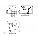 Bidet Floor standing, color: White surface: Glossy Floor standing Bidet Floor standing, color: White surface: Glossy Floor standing
