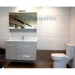 Καθρέπτης, σχήμα: Ορθογώνιο 100x55x15 από κρύσταλλο & Ντουλάπι, χρώμα: Ξύλο Δρυς Καθρέπτες μπάνιου