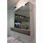 Bathroom mirror, shape: Rectangle 100x55x15 material: Crystal & cabinet, color: Wood Oak Mirrors