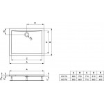 Shower tray Rectangular 90x80 material: Acrylic, color: White surface: Glossy Rectangular Shower tray Rectangular 90x80 material: Acrylic, color: White surface: Glossy Rectangular
