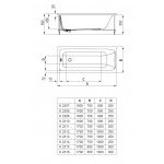 Bathtub panel 70cm side part, color: White Panels
