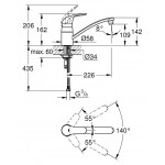 Kitchen tap Deck-mounted material: Brass, color: Chrome surface: Glossy Deck-mounted