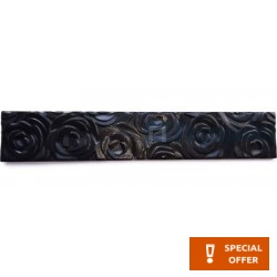 Border (listello) 10x56 Italy 1st choice surface: Satin, hue: Black Tile Liners (Listello)-Decore