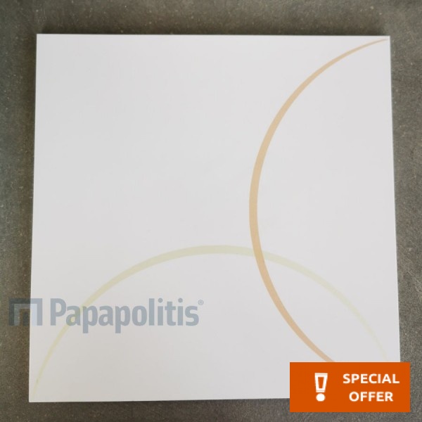 Decor tile 34x34 Italy 1st choice, hue: White Tile Liners (Listello)-Decore Decor tile 34x34 Italy 1st choice, hue: White Tile Liners (Listello)-Decore