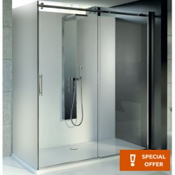 Καμπίνα ντουζιέρας ευθύγραμμη 160cm 6mm συρόμενη αριστερό μέρος επιφάνεια: Γυαλιστερή, χρώμα: Χρωμέ Ευθύγραμμες