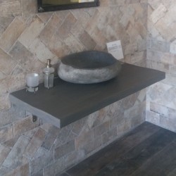 Furniture bench 100x50x5 material: Wood surface: Matt, color: Dark Grey Countertops
