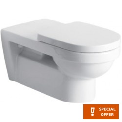 Σετ Λεκάνη επίτοιχη (κρεμαστή) υψηλής πίεσης + Κάλυμμα soft closing Wrapover κρυφή στήριξη με χείλος White Alpin, Quick Release 71x37 επιφάνεια: Γυαλιστερή, χρώμα: Λευκό Επίτοιχες ΥΠ
