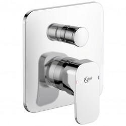 Shower tap Wall-mounted external part 2 way material: Brass mixer With plate without hand shower, hose and holder, color: Chrome surface: Glossy Wall-mounted - external part