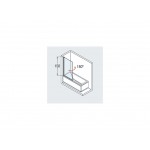 Bathtub enclosure Linear 80x150 6mm opening reversible N1 80 (στροφής 180ο), Crystal Clear, transparent crystal glass 6mm surface: Glossy, color: Chrome Linear Bathtub enclosure Linear 80x150 6mm opening reversible N1 80 (στροφής 180ο), Crystal Clear, transparent crystal glass 6mm surface: Glossy, color: Chrome Linear