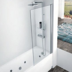 Καμπίνα μπανιέρας ευθύγραμμη 80x150 6mm ανοιγόμενη αναστρέψιμη N1 80, Crystal Clear επιφάνεια: Γυαλιστερή, χρώμα: Χρωμέ