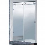 Shower enclosure Linear 129x190 8mm sliding VS30 (129-131), Inox 304 knob, magnetic close, transparent crystal glass surface: Glossy, color: Chrome Linear Shower enclosure Linear 129x190 8mm sliding VS30 (129-131), Inox 304 knob, magnetic close, transparent crystal glass surface: Glossy, color: Chrome Linear