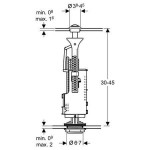 External flush cistern mechanism Impulse 230 Basic dual flush material: Plastic