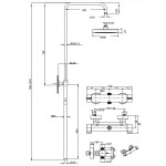 Shower tap with showerpipe and overhead shower Wall-mounted material: Brass mixer, color: Chrome surface: Glossy Shower tap with showerpipe and overhead shower Wall-mounted material: Brass mixer, color: Chrome surface: Glossy