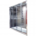 Shower enclosure Linear 178,5x185 6mm sliding 4-180 (178,5-183,0), door opening 67,2cm, transparent crystal glass surface: Glossy, color: Chrome Linear