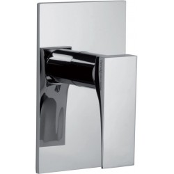 Shower tap Wall-mounted external part 1 way material: Brass mixer With plate without hand shower, hose and holder, color: Chrome surface: Glossy Wall-mounted - external part