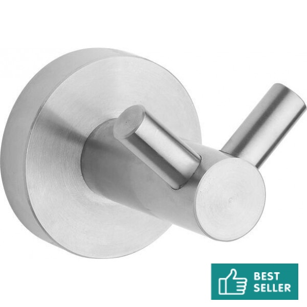 Hook double Flat wall mounted material: Inox, color: Chrome surface: Brushed Hooks Hook double Flat wall mounted material: Inox, color: Chrome surface: Brushed Hooks