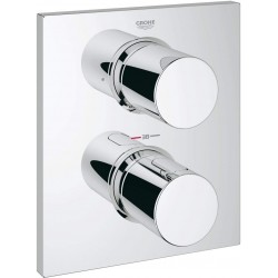 Shower tap Wall-mounted external part 2 way material: Brass mixer With plate without hand shower, hose and holder, color: Chrome surface: Glossy Wall-mounted - external part