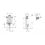Καζανάκι εντοιχιζόμενο κρεμαστής λεκάνης για τοίχο διπλού τούβλου με πλαίσιο 12 cm Εντοιχιζόμενα για επίτοιχη λεκάνη