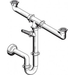 Σιφώνι νεροχύτη διπλό και για έξοδο πλυντηρίου από πλαστικό Βαλβίδες-σιφώνια