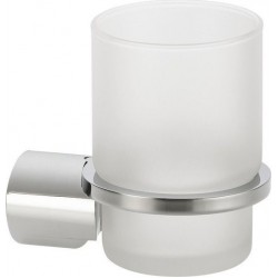 Ποτηροθήκη από ορείχαλκο επίτοιχος τύπος με κρυστάλλινο ποτήρι, χρώμα: Χρωμέ επιφάνεια: Γυαλιστερή