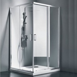 Shower enclosure Square 89x89x180 5mm sliding CS70 (97-69/67-69), opening 38, magnetic close, transparent crystal glass surface: Glossy, color: Chrome