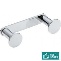 Hook double Flat wall mounted material: Brass, color: Chrome surface: Glossy