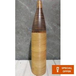 Βάζο Baboo, 10x43 από κεραμικό, χρώμα: Καφέ Βάζα