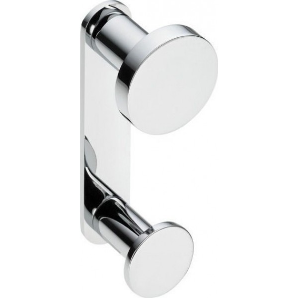 Hook double Flat wall mounted material: Brass, color: Chrome surface: Glossy Hooks Hook double Flat wall mounted material: Brass, color: Chrome surface: Glossy Hooks