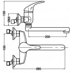 Kitchen tap Wall-mounted material: Brass, color: Chrome surface: Glossy Wall-mounted Kitchen tap Wall-mounted material: Brass, color: Chrome surface: Glossy Wall-mounted