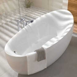 Bathtub Free standing/ Built-in 190x95 material: Quaryl surface: Glossy, color: White no grab bars Free standing/ Built-in