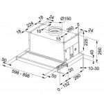 Απορροφητήρας εντοιχιζόμενος συρόμενος 60cm 276 W, χρώμα: Inox Απορροφητήρες συρόμενοι
