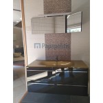 Furniture base with washbasin 110x50x50 material: Lacquer 1 basin wall mounted, color: Black Cabinets with wash basin Furniture base with washbasin 110x50x50 material: Lacquer 1 basin wall mounted, color: Black Cabinets with wash basin