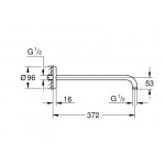 Arm 37,8cm Wall-mounted material: Brass, color: Chrome surface: Glossy Shower arms
