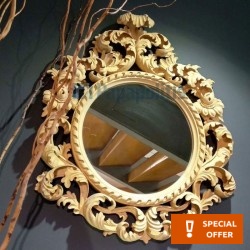 Mirror, shape: Round 71x80x10 material: Wood, color: Beech wood Mirrors