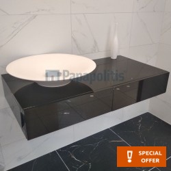 Furniture bench 100x50 material: Wood surface: Matt, color: Black