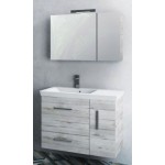 Furniture base with washbasin 70x44x60 material: Wood composite 1 basin wall mounted Beton, color: Wood Grey Cabinets with wash basin
