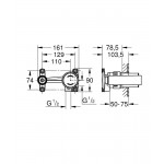 Wash basin tap Wall-mounted - concealed part mixer Wall-mounted - concealed part