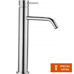 Wash basin tap Deck-mounted for free-standing washbasin material: Brass mixer With push-open waste set, color: Chrome surface: Glossy Deck-mounted