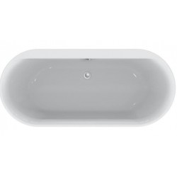 Bathtub Rectangular 180x80 material: Acrylic Oval Duo, color: White no grab bars surface: Glossy