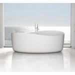 Μπανιέρα ελευθέρας τοποθέτησης 175x100x65 από solid surface επιφάνεια: Ματ, χρώμα: Λευκό χωρίς λαβές Ελευθέρας τοποθέτησης