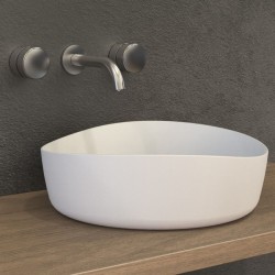 Washbasin Free standing 40x40x13 material: Solid Surface Without hole Without overflow, color: White surface: Matt