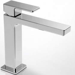 Wash basin tap Deck-mounted material: Brass mixer With pop-up waste set Μ size, color: Chrome surface: Glossy Deck-mounted